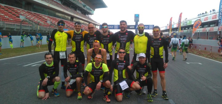 Integrants del Team Calella al Duatló de Montmeló, ahir diumenge