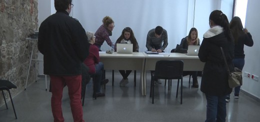 Membres de Filmax durant la sessió informativa avui a l'Ajuntament Vell
