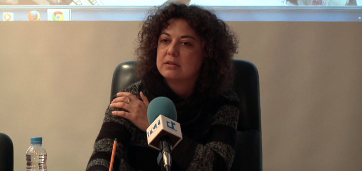 Lorena Sánchez durant la presentació de la nova web de l'Ajuntament, arxiu