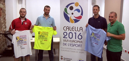 Presentació de l'Open Handbol Platja "Trofeu Ciutat de Calella", aquest matí