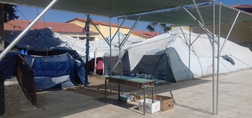 Camp de refugiats de Chios (Grècia), on membres de Calella pels Refugiats han treballat en projectes de voluntariat