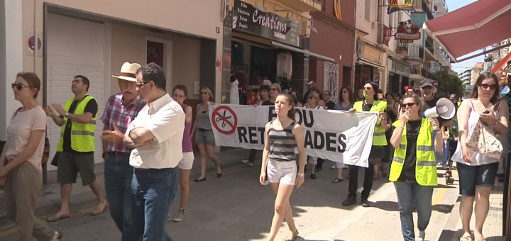 Torres, a l'esquerra de la imatge, va assitir a la manifestació contra les retallades en sanitat del 2013
