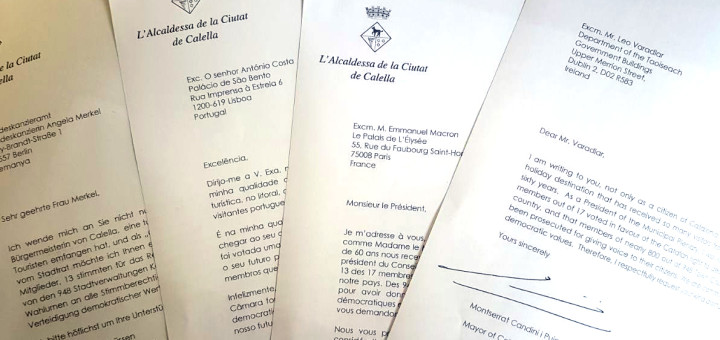 Cartes enviades als mandataris europeus