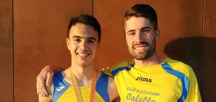 Toni Janer amb el seu entrenador, Albert Puig