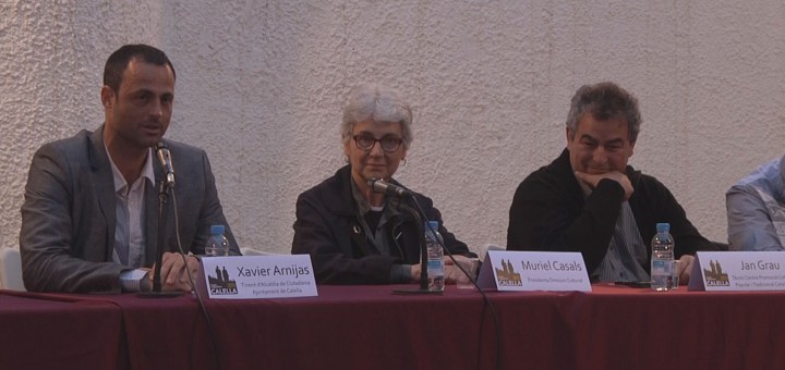 Muriel Casals en la seva última visita a Calella amb motiu dels actes de Ciutat Gegantera, l'any 2013