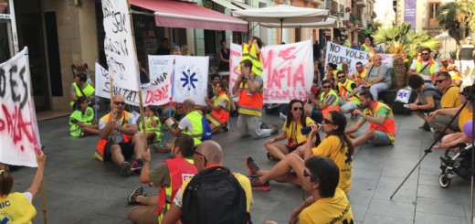 Acte de protesta dels treballadors de les ambulàncies, agost passat