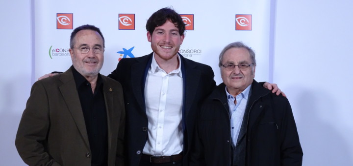 Josep Maria Colomer (esquerra), Pau Batrolí (centre) i Pere Mas (dreta) a la gala dels Premis Zapping