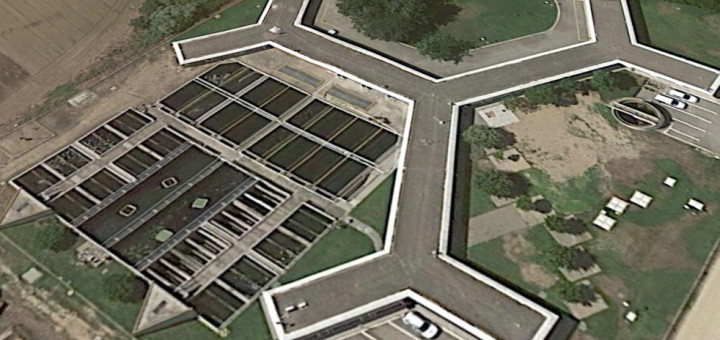 Imatge aèria de la planta potabilitzadora de Palafolls (Google Earth)