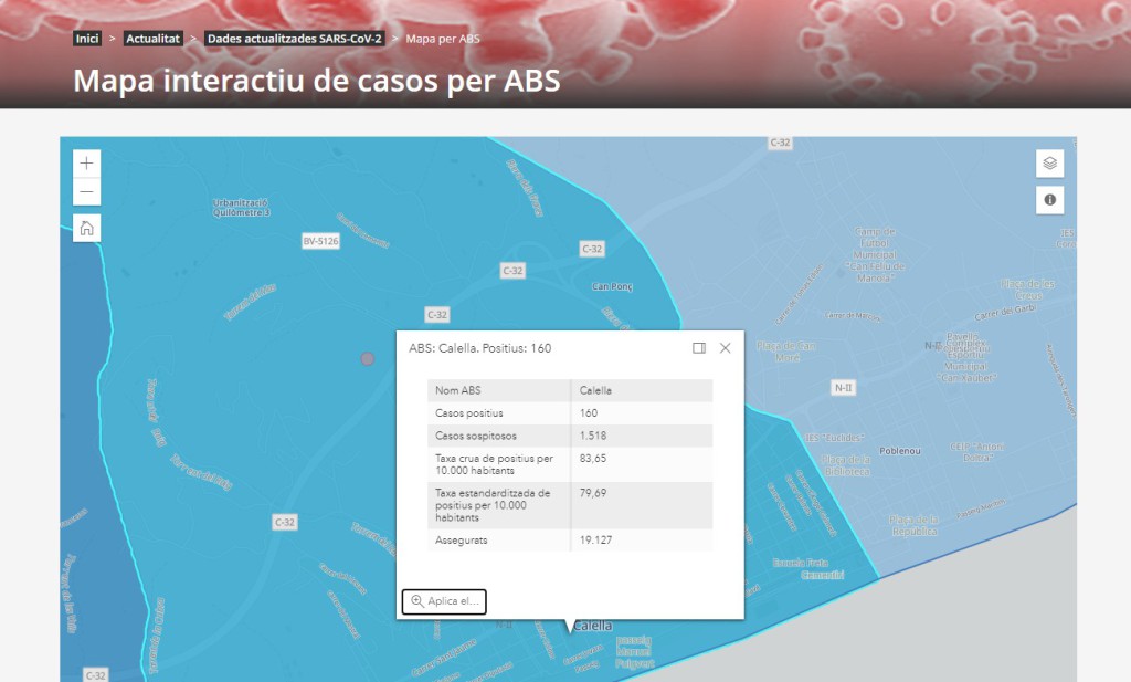 mapa interactiu casos covid19 dm21