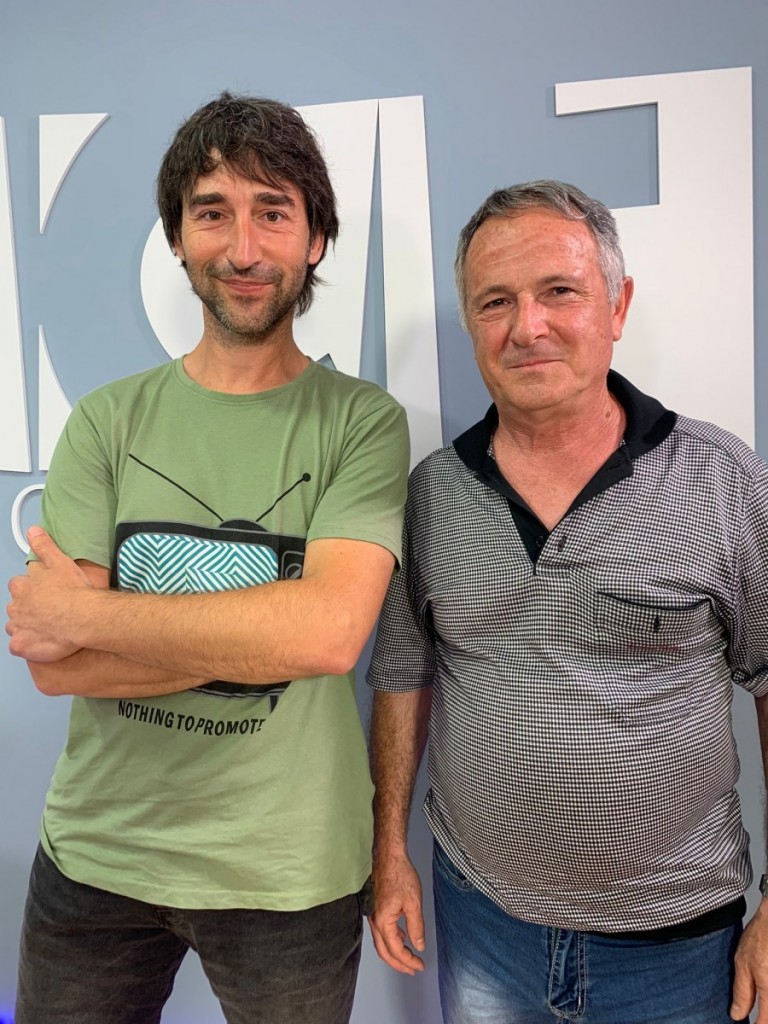 Jordi Pérez i Josep Martí als estudis de Ràdio Calella TV